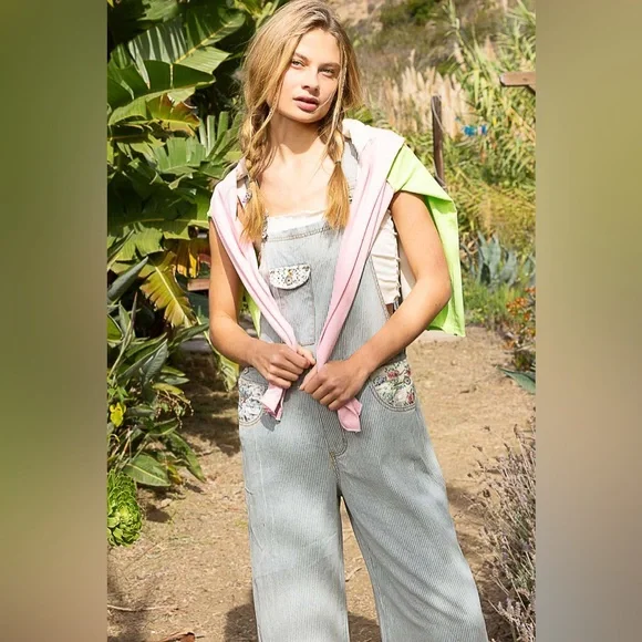 POL “Vintage Garden Overalls” | Denim Stripe - Picture 10 of 10